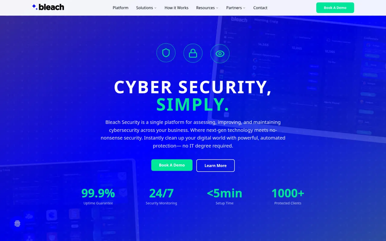 Bleach Security live site, bleachsecurity.com